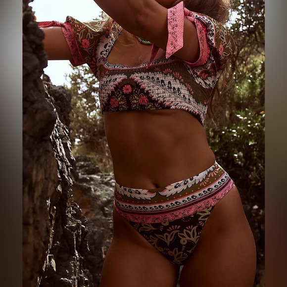 Agua‎ Bendita Lilith Antique High Waisted Bikini Bottoms Size XL NWT - Picture 1 of 10